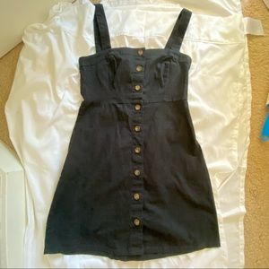 Black front button Hollister mini dress